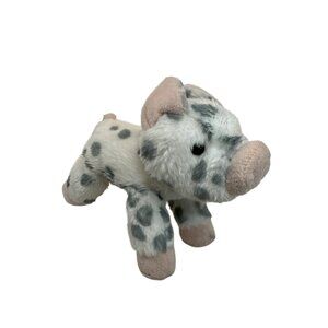 Aurora Mini Flopsie SPOTTED PIG Plush 8" White w/Grey Spots Stuffed Anima